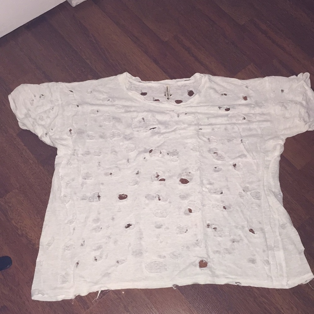 Emma & Sam from LF distressed linen Tee size small